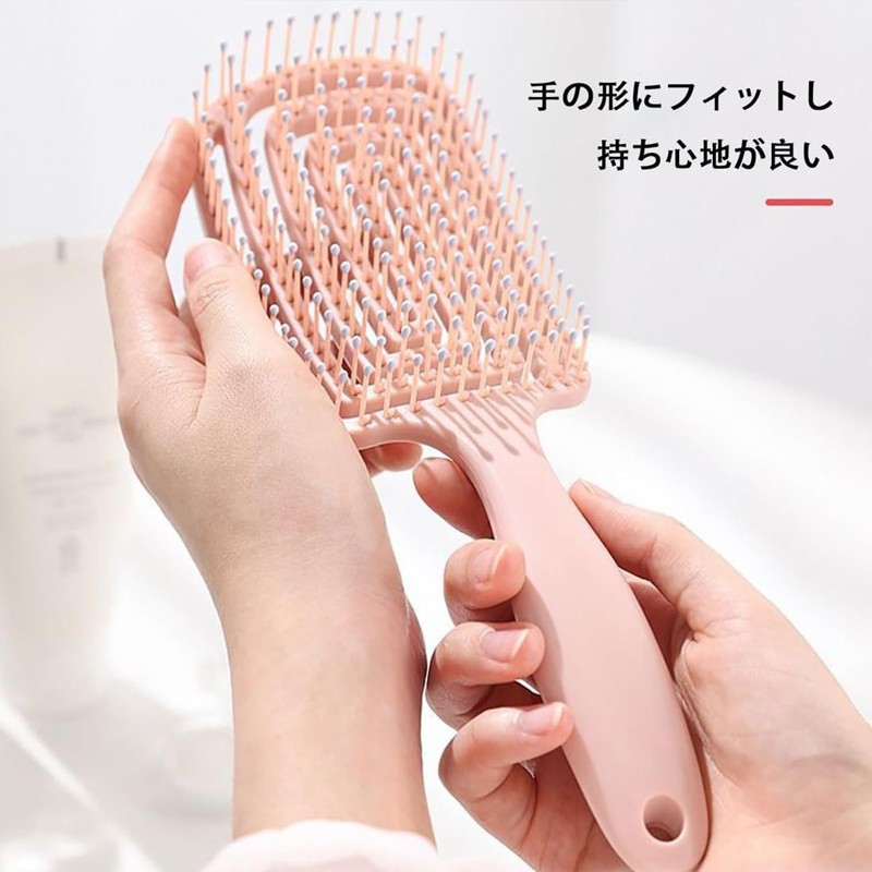 ヘアブラシ 美髪パドルブラシ 頭皮マッサージ 髪がふわふわしている 乾湿両用 髪質改善 脱毛防止 携帯に便利 水洗可能 頭皮を傷つけない