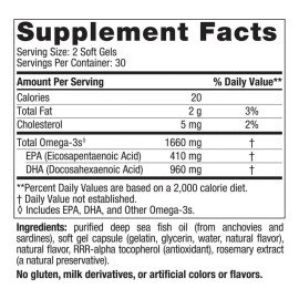 Nordic Naturals Suplemento DHA Xtra, 1660 Mg de Omega, 60 cápsulas sabor fresa para 1 mes