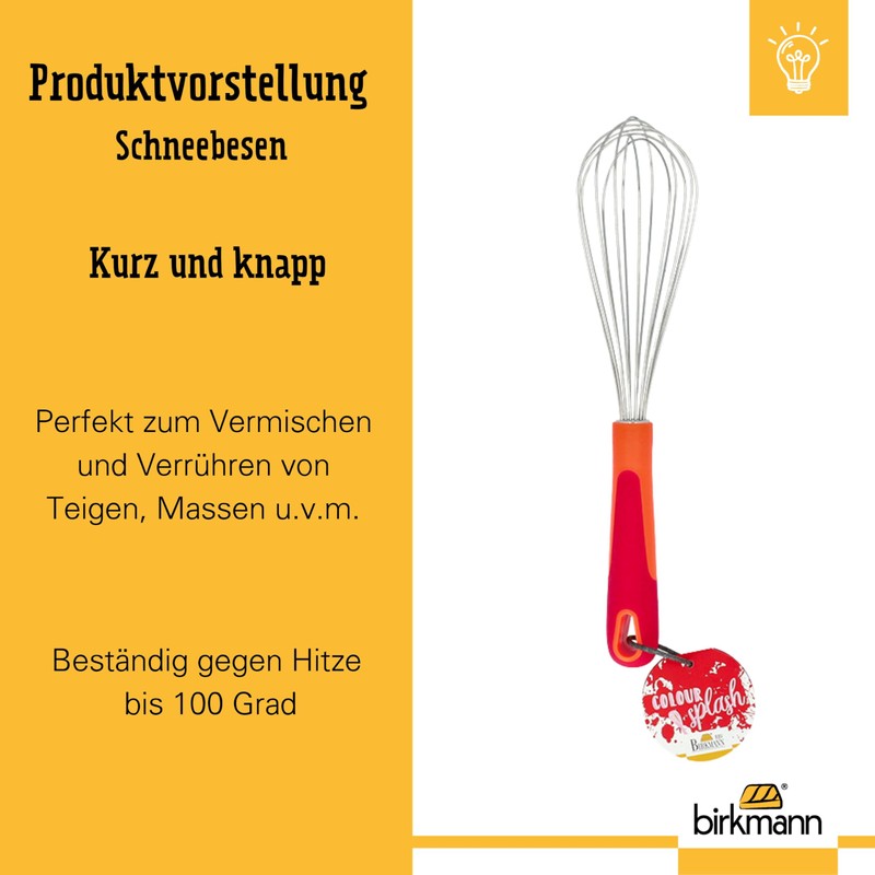 Birkmann, Colour Kitchen, Whisk Made of High-Quality Stainless Steel with