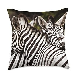 Wild Safari Animal Gifts Zebra Pattern Throw Pillow, 18x18, Multicolor