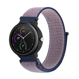 20mm Nylon Strap for Garmin Vivoactive 3/3 Music/Venu/Venu 2 Plus/sq/sq 2/Forerunner 245/645/55, Soft Nylon Watch Band Replacement for Garmin Vivomove HR (Midnight Blue)
