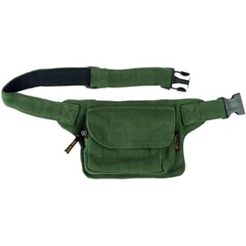 Guru-Shop Belt Bag, Festival Belly bag - Olive, Unisex Adults, Green, Cotton, Size:One Size, 14x17x5 cm, Sidebags & Belly Bags