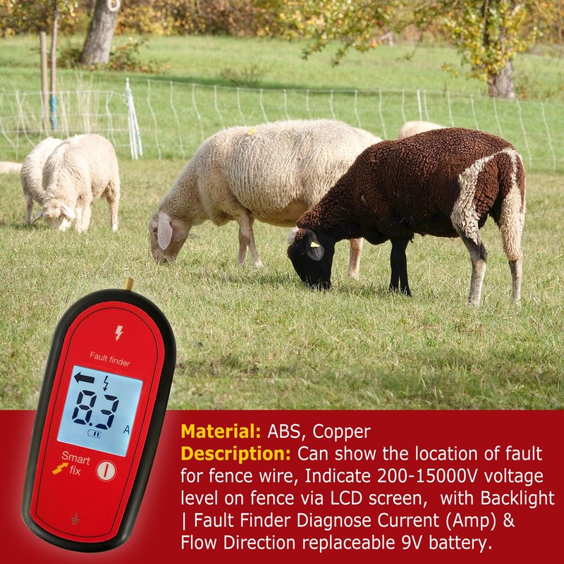 Electric Fence Voltage Tester, Handheld Fence Fault Finder Fence Tester