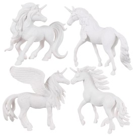 SUPVOX 4Pcs Unicorn Painting DIY Art Craft Figurines for Creative Plaster Models for Parties and Classroom Activities Safe for Imaginative Fun
