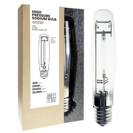 GRUOTVSZAK LU400/MOG 400 Watt High Pressure Sodium Light Bulb, Mogul Base (E39), ANSI Code S51, 50000 Lumen, 24000 Life Hours, ET18 Clear Bulb, 2100K