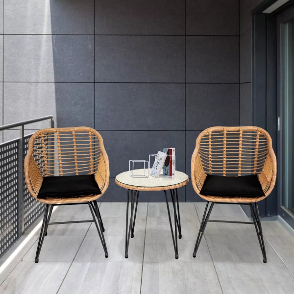 leasbar Durable outdoor rattan furniture, conversation table and chair set,