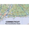 Physical State Poster Map of Rhode Island and Connecticut -