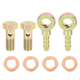 X AUTOHAUX 2 Sets 8 mm Banjo Hose Barb Bolt Bolt Washer Metal for Motorcycle Car