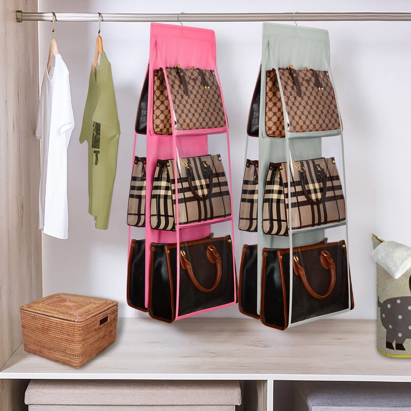 Lirex Medium and Large Handbag Hanging purse organizer for closet,