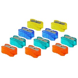 KUM AZ3030316-G Sharpener 201, Ice Colours, up to 8 mm Diameter, 10 Sharpeners, Orange, Turquoise, Blue, Yellow