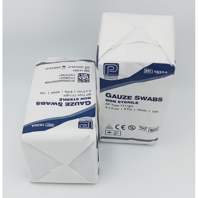 Non-Sterile Gauze Swabs 8 Ply - 5cm x 5cm -