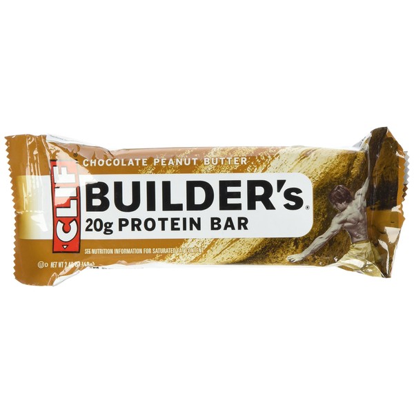 Cliff Bar Builder Bar, Chocolate Peanut Butter, 2.40-Ounce (Pack of 12)