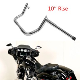 Unbranded Rise 10" Meathook Ape 1/4" Bar Handlebar For Harley Touring Street Glide 86-23