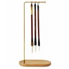 Uccellino Brush Holder Stand, Gold, Bamboo, Holds 8 Handles, Display,