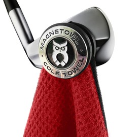 Magnetic Golf Towel Clip (Turn Any Golf Towel Magnetic) - with 2 Removable Ball Markers - Highest Strength Magnet - Removable and Resuable Towel Magnet - (Black)