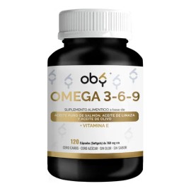 Oby Omega 3 6 9 + Vitamina E + EPA y DHA | 120 Capsulas | Tecnologia Sin sabor y sin olor | Vitaminas Mujer y Hombre | Suplemento Alimenticio Premium