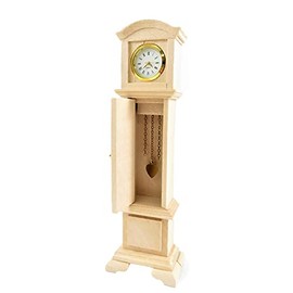 Melody Jane Dolls House Working Grandfather Clock Bare Wood Unfinished Hall Furniture
