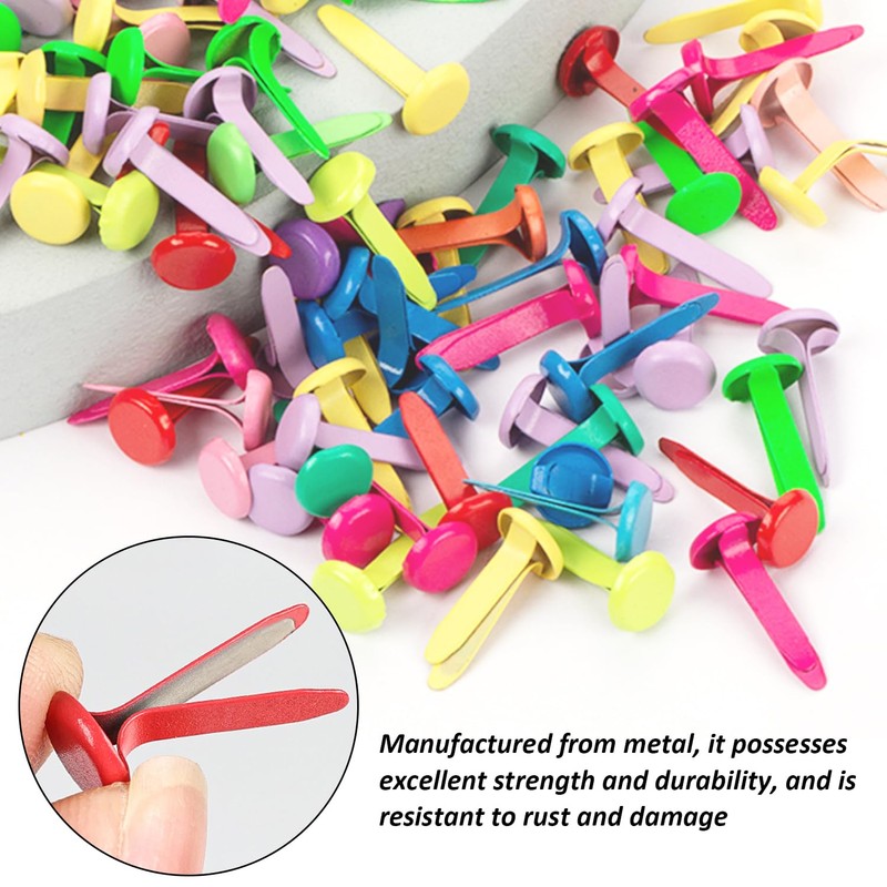 200 Colored Round Head Two-Leg Nails, Creative Sample Bag Clips,