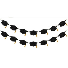 2024 Graduation Banners Party Decorations, Black Glitter We are So Proud of You Graduation Banners Garland for Congratulation Graduation Party Supplies, School, Home, Car Decorations
