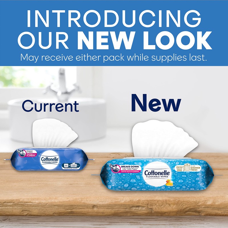 Cottonelle Flushable Wet Wipes for Adults, 1 Flip-Top Pack, 42