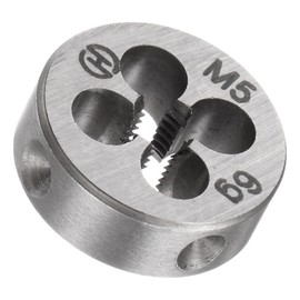 TA-VIGOR 1pc M5 x 0.8 Metric Adjustable Threading Die, Alloy Tool Steel Right Hand Round Die for Processing, Correcting or Cleaning External Threads (Metal, Plastic)