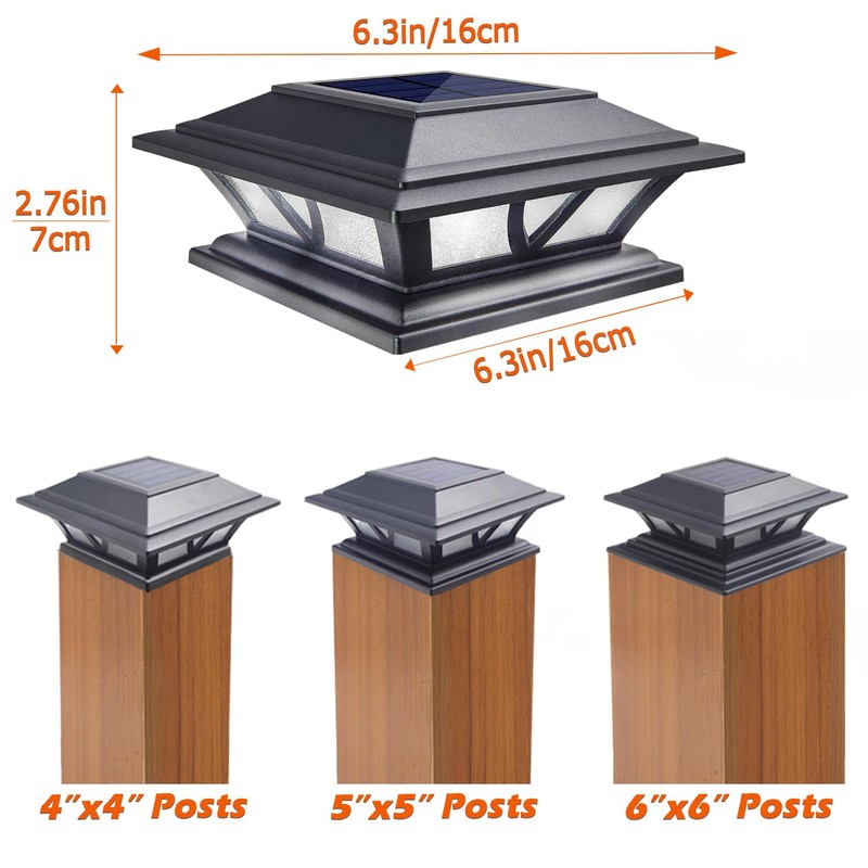 SIEDiNLAR Solar Post Lights Outdoor 2 Modes LED Deck Fence