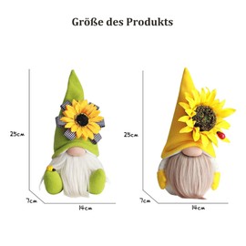 ENLACE Spring Sunflower Bee Gnome, Handmade Filled Faceless Doll Gnome Decorations Spring Decoration, Sunflower Decoration for Home, Farmhouse, Kitchen Decor, Pack of 2