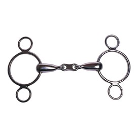 Korsteel Stainless Steel French Link 2 Ring Dutch Gag Bit, 6"