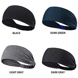 Scott Edward Diadema Deportiva Hombre, 4PCS, Hombres y Mujeres Bandas, protegen del Sudor Diademas Tejidas, Antideslizantes y Transpirables (Black Grey Green)
