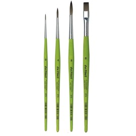 Da Vinci 373 Series Brush Round Synthetic 0, 4, 8. Series 374 Synthetic Hair Flat Brush, 8. (Set of 4)