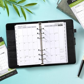 2026-2028 Monthly Planner Refill - Planner Inserts with 6-Hole Punched, 3-3/4" x 6-3/4", January 2026 - December 2028, Two Pages Per Month, 2026-2028 Monthly Calendar with Tabs