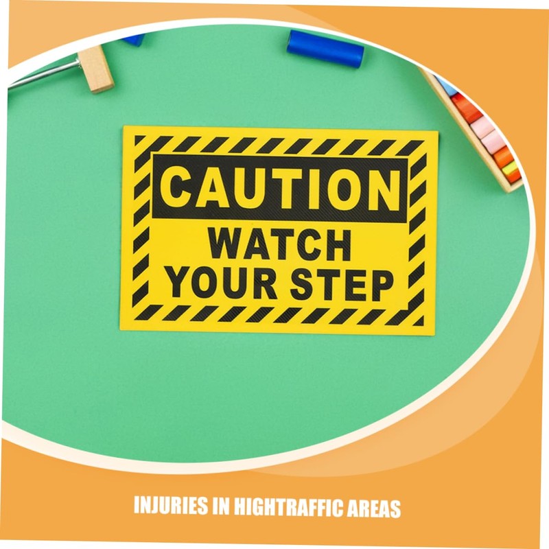 SHINEOFI Watch Your Step Caution Sign Durable PVC Wet Floor