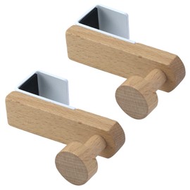 Semetall 2pcs Wooden Over The Door Hooks Z-Shaped Shower Door Hanger Hooks with Metal Hardware for Hanging Clothes, Coats, Towels,Hats