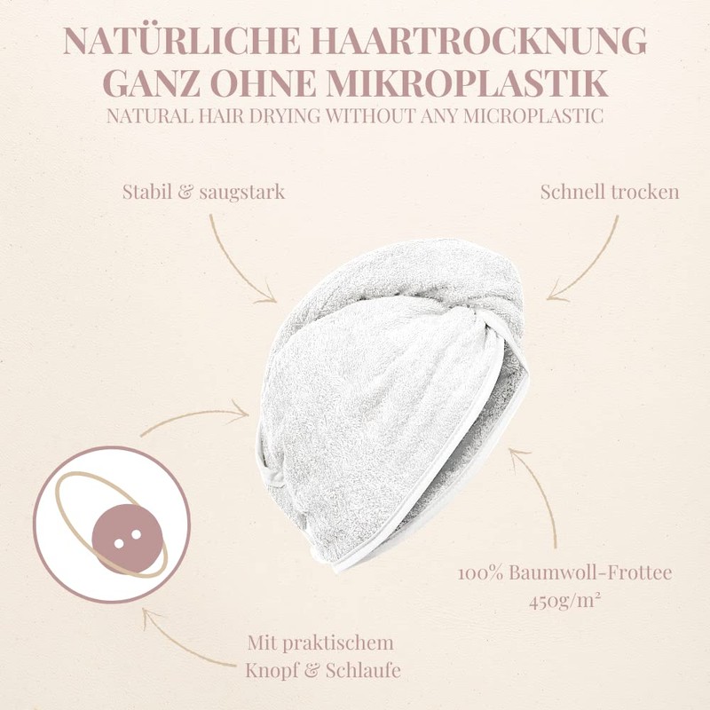 Hair Turban Head Towel 100 % Cotton / Put On