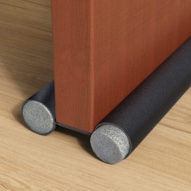 Protector y Guardapolvo para Puerta, Tapón de Aire para Debajo de La Puerta, Impermeable, Ajustable con Bloqueo de Ruido, Tope para Puerta de Bajo Puerta, Diseño de Doble Borde (1, Negro)
