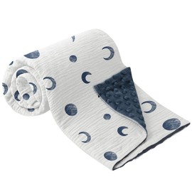 Bearmoss Baby Blanket, Cotton Baby Blankets, Newborns, Soft Crawling Blanket for Children, Muslin Sleeping Blankets for Toddlers, Girls, Boys, 70 x 100 cm (BlaueMond)