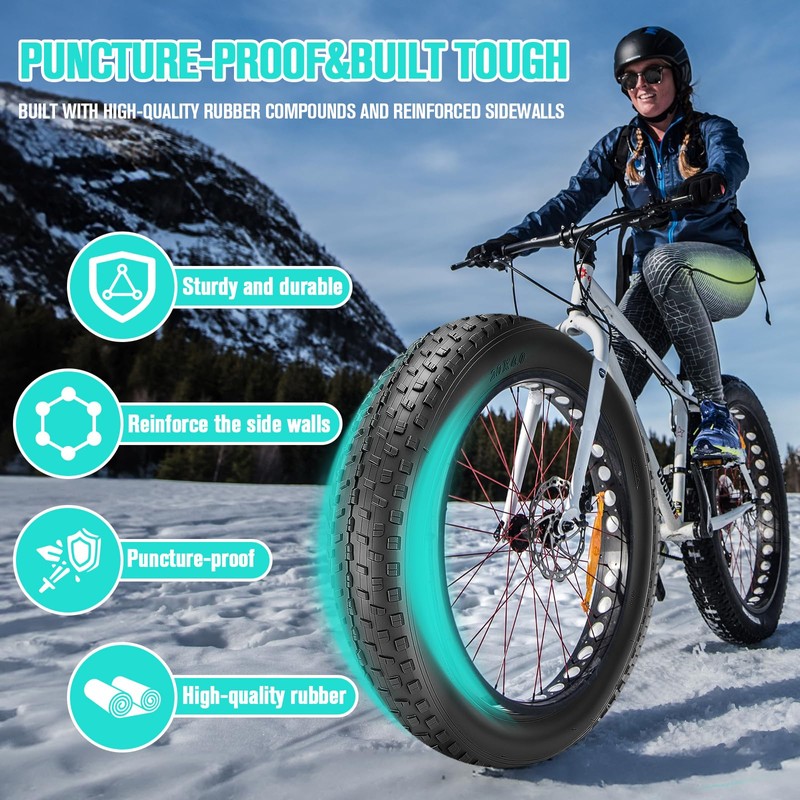 SZLYYDS 20/26x4.0 Fat Bike Tires and Tubes for Ebike
