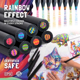 nutty toys Jumbo Rainbow Pencils - 8 Pre-sharpened Multicolored Pencils, Top Boy & Girl Easter Basket Stuffer Essentials, Best Goodie Bag & Colored Crayon Gift Idea 2026, Cool Art Supplies for Kids