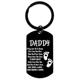 New Dad Keychains Gifts for Men Pregnancy Announcement Gifts for Boyfriend Husband Soon To Be Dad Christmas Birthday Gifts for First Time Father Daddy To Be Keychain from Wife Girlfriend Baby
