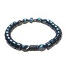 Chic Hematite Beaded Bracelet with Cross Charm