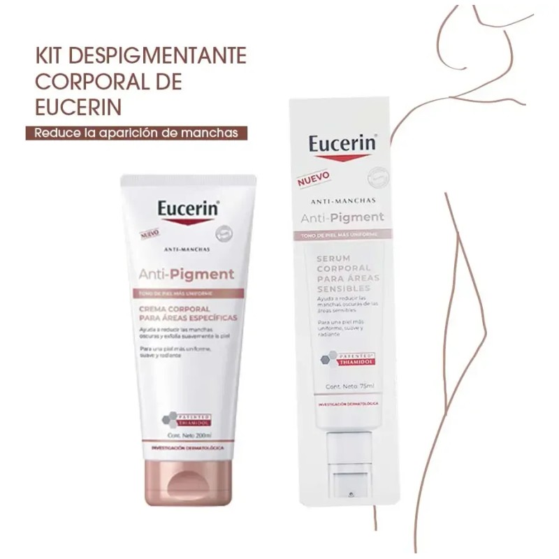 Kit Eucerin Antipigment Corporal, Crema Y Suero Areas Sensib