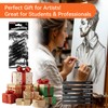 6 Pack Square Compressed Charcoal Pencils for Artists - Soft/Medium/Hard