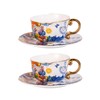KAMMAK Fine Bone China Teacup and Saucer Set of 2,
