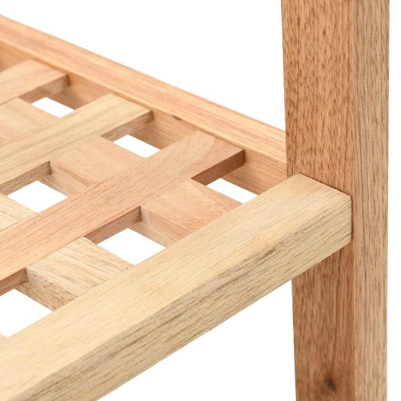 vidaXL Solid Walnut Wood Shoe Rack - 27.2"x10.2"x15.7" Beige 2