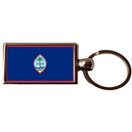 Guam U.S. island territory Double Sided Oblong Metal Keyring And Gift Bag