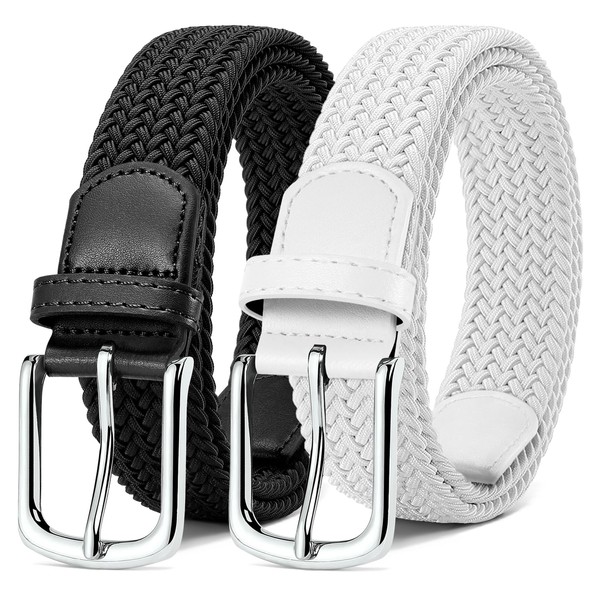 MATLAB Pack of 2 Unisex Stretch Belt Fabric Belt Elastic