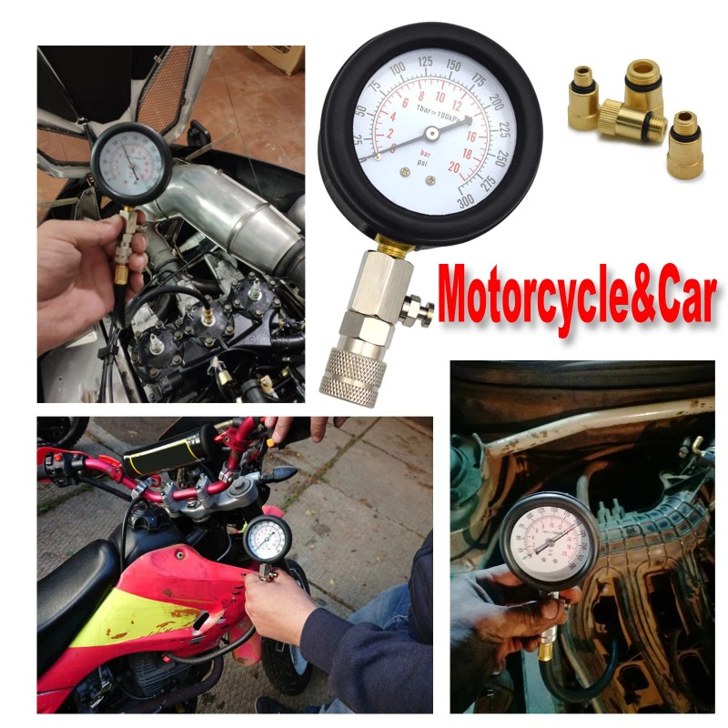 AUTOXBERT Engine Cylinder Compression Tester Gauge Kit Gas Petrol Diagnostic