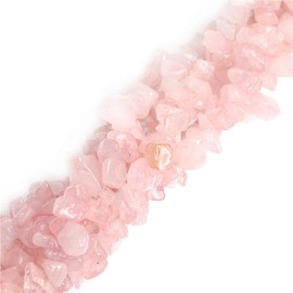 6-8mm Rose Quartz Beads Natural Stone Gravel Gemstone Chips Beads Wholesale Loose Beads for Jewelry Making Freeform Pink 34" JOE FOREMAN
