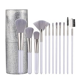 12 Juego de brochas maquillaje barril barra larga completo herramientas belleza cabello suave                                                         
