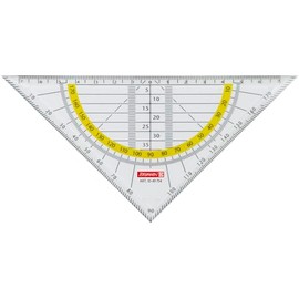 Brunnen 1049754 Geometry Set Square/Protractor for School or Office 16 cm, transparent)